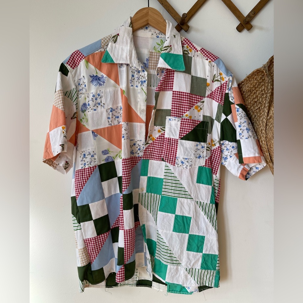Handmade Patchwork Multicolor Men's Shirt